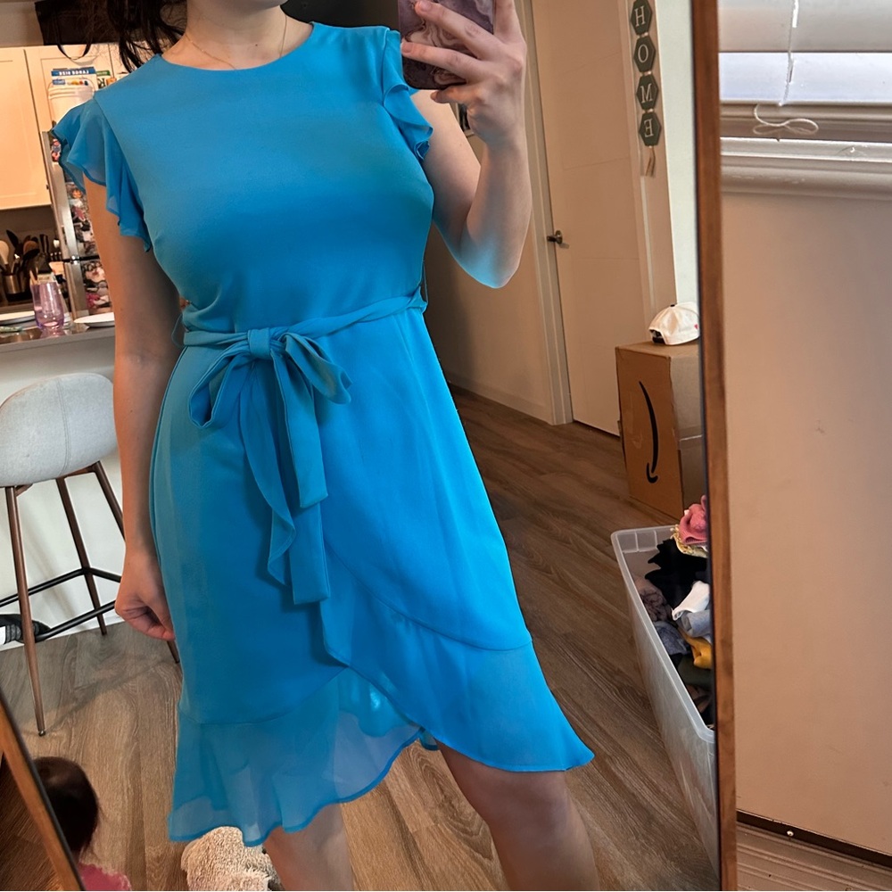 Asymmetrical Blue Dress